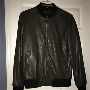 Mens Forever 21 Olive Green Bomber Jacket